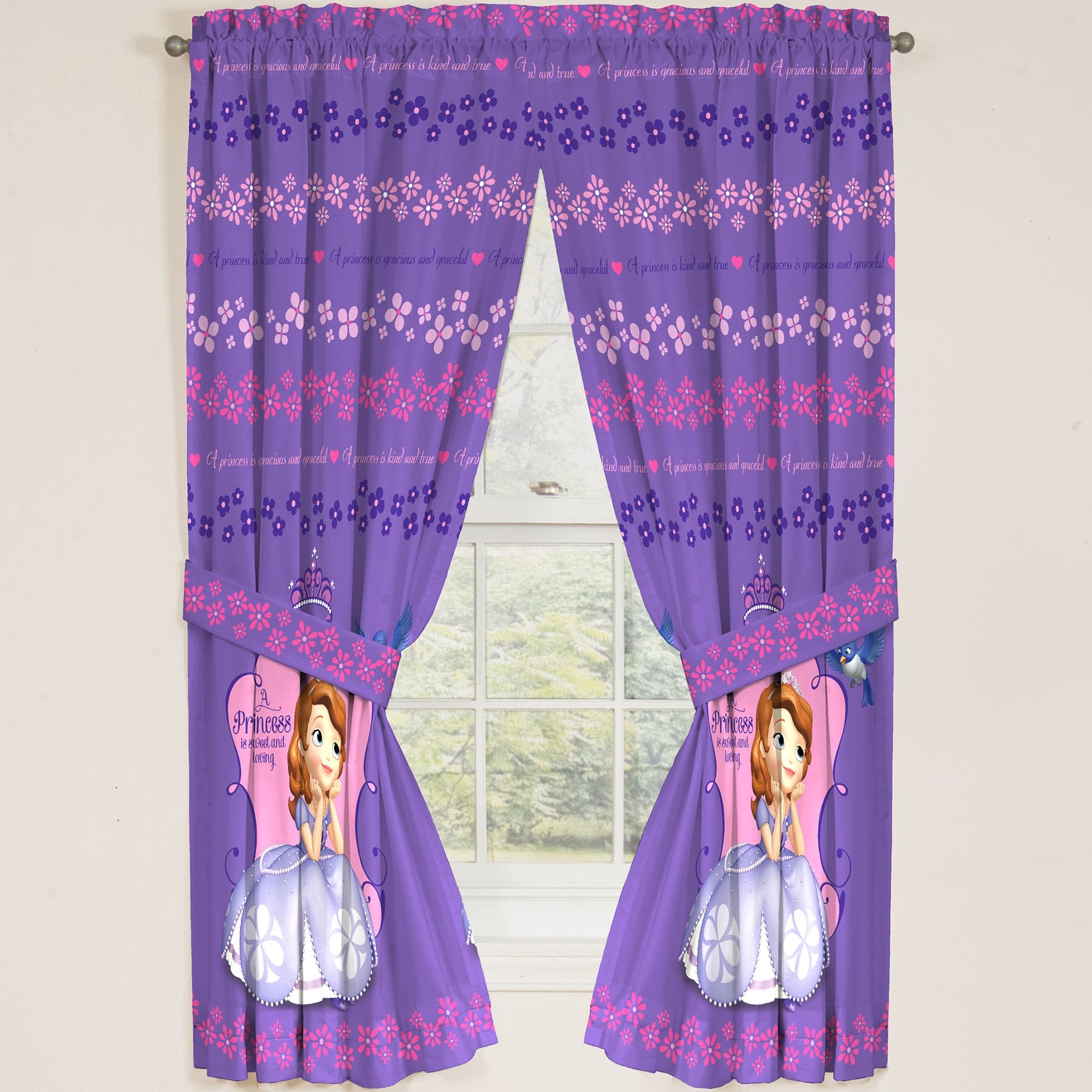 Disney Junior Sofia The First Princess Drapes Panels Curtains Set Of 2 (42" X.. 13 81bm7IZOmpL
