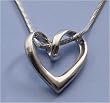 Twisted Heart Silver Necklace