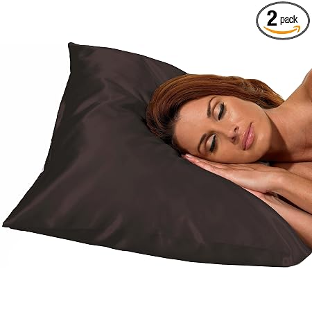 Betty Dain Satin Pillowcase, Black (Pack of 2)
