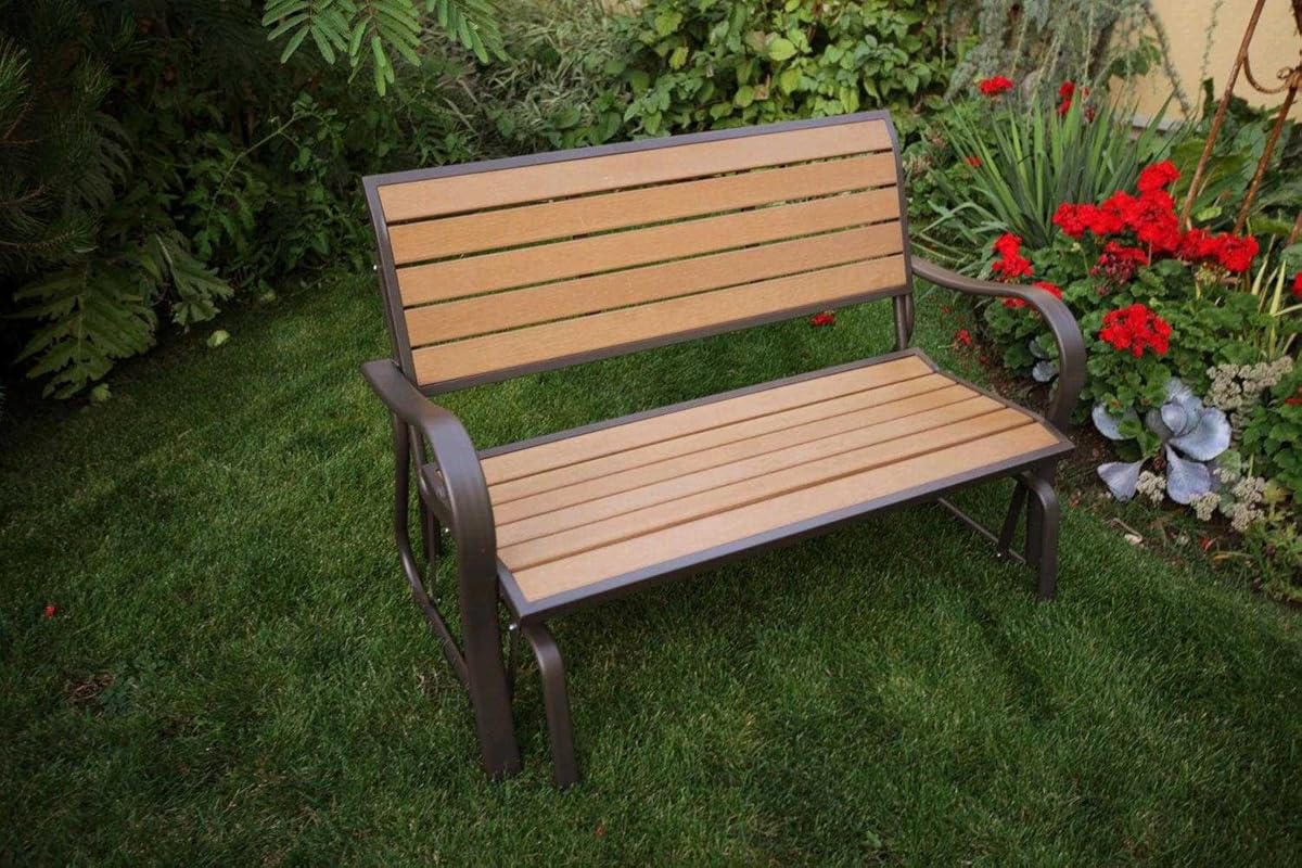 Lifetime 60055 Glider Bench, 4 Feet, Faux Wood