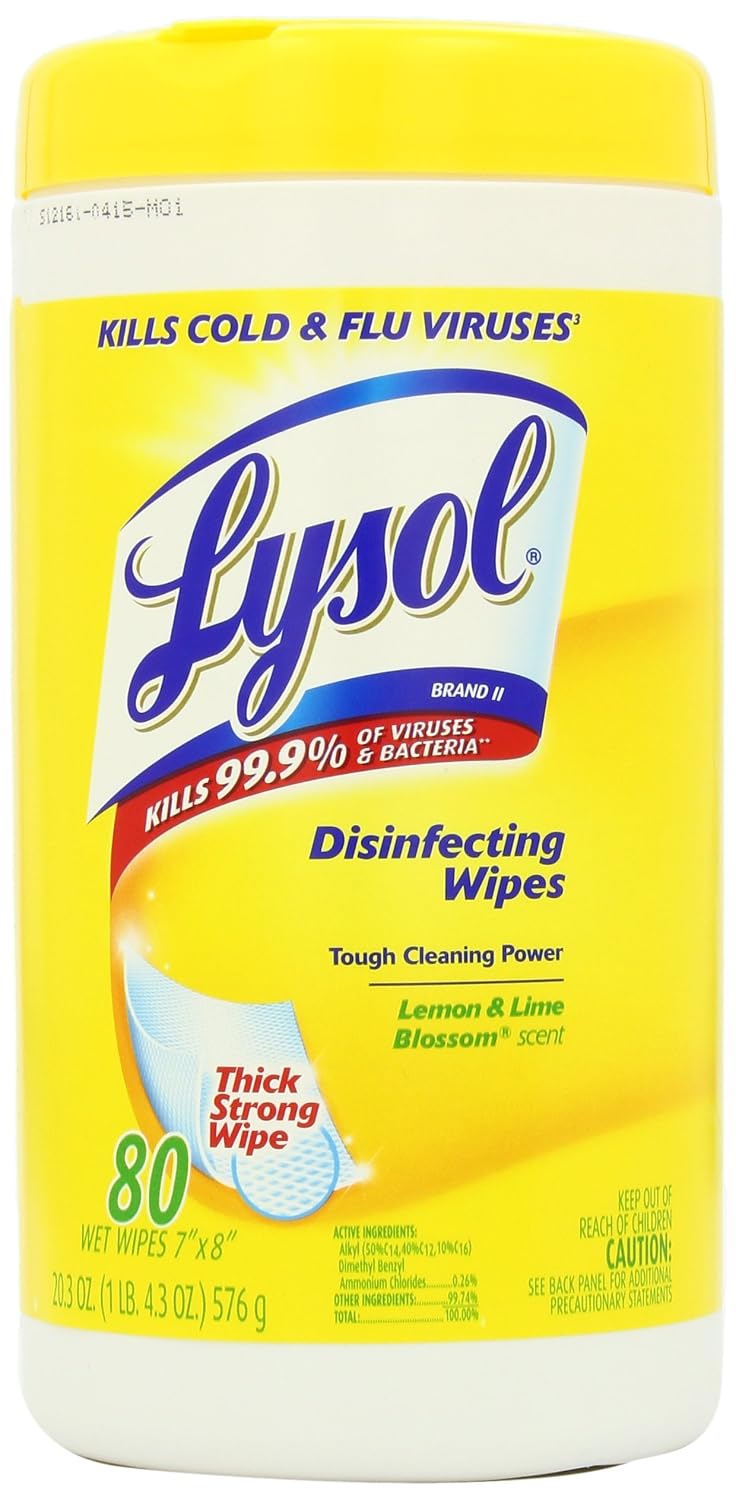 Lysol Disinfecting Wipes – Lemon & Lime Blossom Scent: 80 Count $3.98