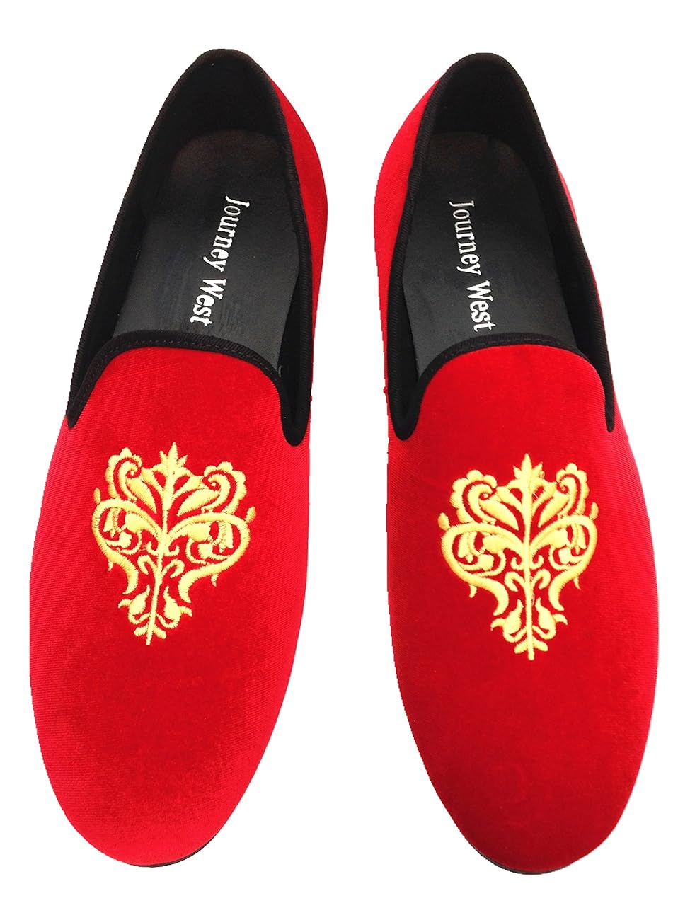 Men's Vintage Velvet Embroidery Noble Loafer Shoes Slipon Loafer