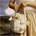 Flower Girl Basket with Embroidered Sheer Trim & Bows - Ivory