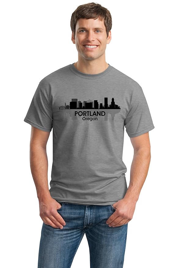 Amazon.com: PORTLAND, OR CITY SKYLINE Unisex T-shirt / Portlandia ...