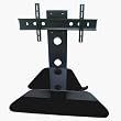 Strand Derwent Cantilever TV Stand - for up to 37 TV - Black with Glass Shelf