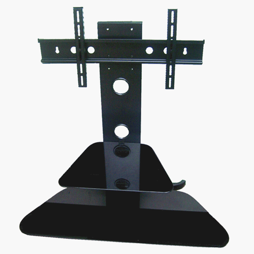 Strand Derwent Cantilever TV Stand - for up to 37 TV - Black with Glass Shelf