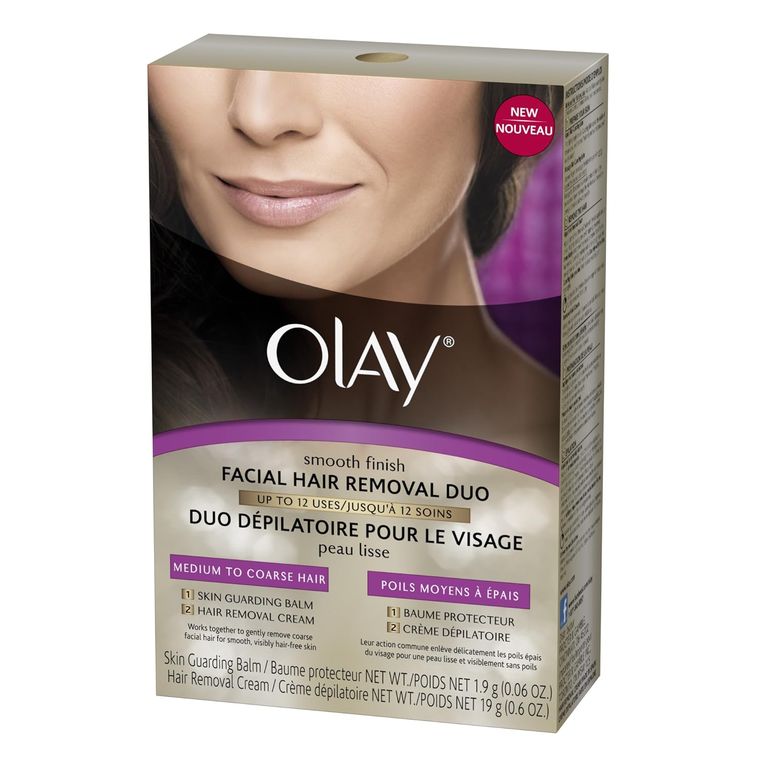 Olay Smooth Finish Facial Hair Removal Duo, 1 Count , New, Free