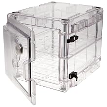 Bel-Art Scienceware 420721000 Clear Secador 2.0 Desiccator Cabinet with 2 Shelves, 13.4" Width x 12.4" Height x 16.3" Depth