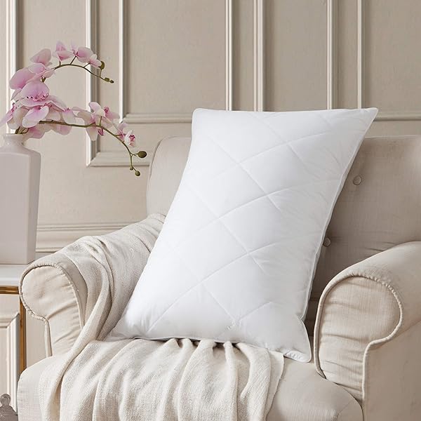 L Lovsoul Goose Feather Bed Pillows For Sleeping Medium Firm
