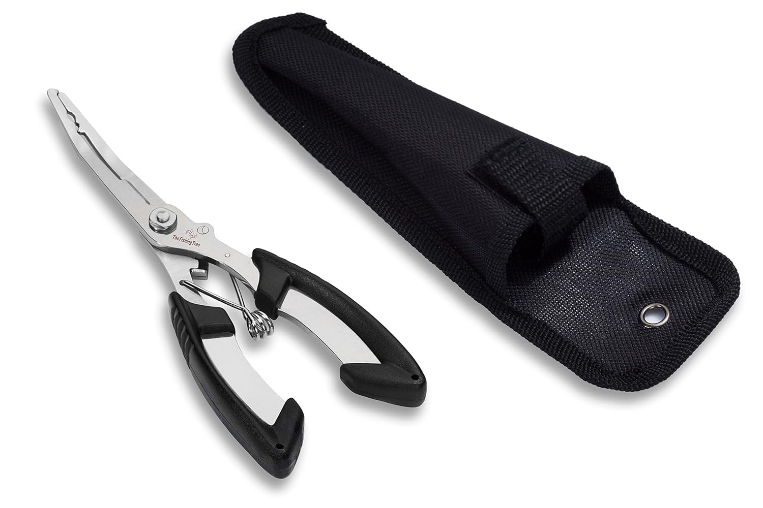 Fishing Pliers Scissors Line Braid Cutter Nose Split Ring Sheath