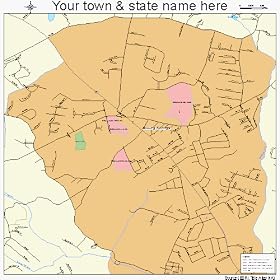 Street & Road Map of Boiling Springs, South Carolina SC - Printed poster size wall atlas of your hom