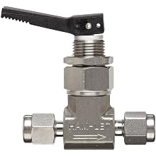Ham-Let H1200 Series  Stainless Steel 316 Toggle Valve, Inline, 1/8" Let-Lok Fitting