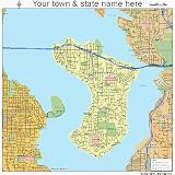 Huge Street & Road Map of Mercer Island, Washington WA -
Printed poster size wall atlas of your home