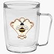 Bumble Bee Motif 18 oz Insulated Coffee Mug, Clear