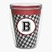 Hounds Tooth/Red Stripe 16 oz Classic Insulated Polycarbonate Beverage Tumbler w/Monogram - Black & Red Emblem (Varsity Font) - Letter B
