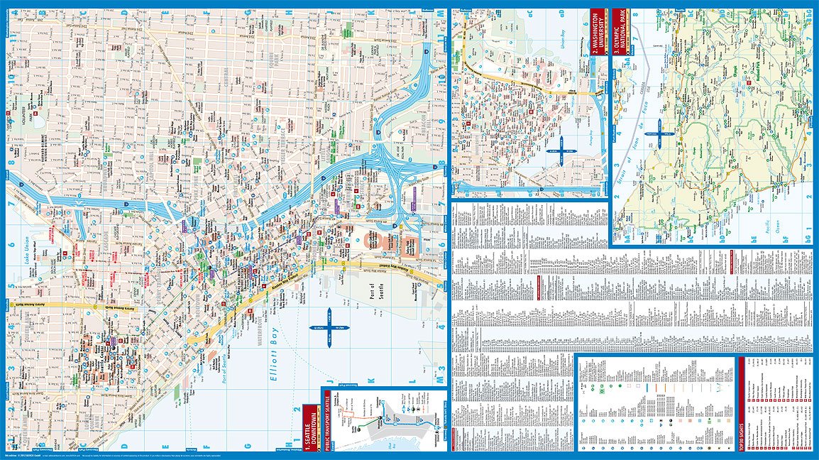 Laminated Seattle City Map by Borch Maps (English, Spanish, French ... Laminated Seattle City Map by Borch Maps (English, Spanish, French ...