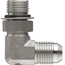 Brennan 6801-06-06-NWO-SS, Stainless Steel JIC Tube Fitting, 06MJ-06MAORB 90 Degree Elbow, 3/8" Tube OD x 9/16"-18 O-ring Boss, Male