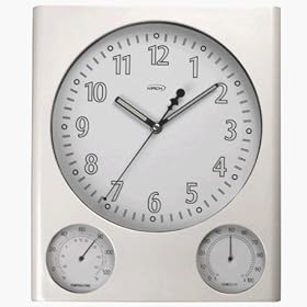 Kirch 1034PEARL Pearl Wall Clock With Thermometer And Hygrometer by Kirch