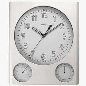 Kirch 1034PEARL Pearl Wall Clock With Thermometer And Hygrometer