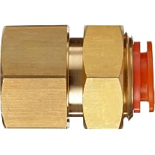 SMC KQ2E PBT One-Touch Tube Fitting, Bulkhead Coupling, Tube OD x NPT Male with Brass Threads