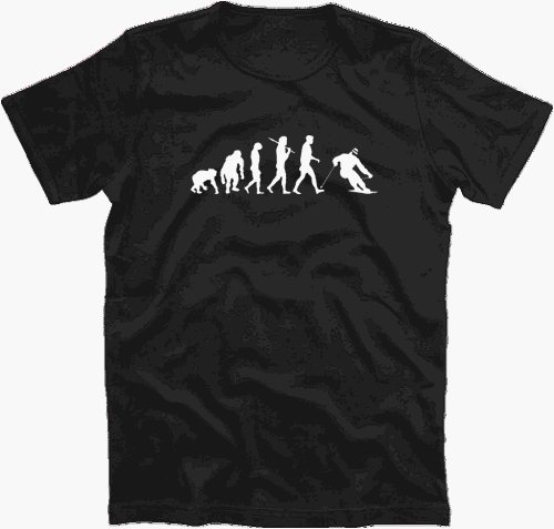 SKI EVOLUTION downhill skiing T-Shirt S-XXL Schwarz L
