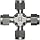 Parker A-Lok 12ECR12-316 316 Stainless Steel Compression Tube Fitting, Cross, Tube OD