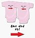 She Did It, Twin Girls Gift Set (Includes 2 Bodysuits)