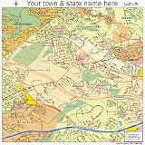 Huge Street & Road Map of Suitland-Silver Hill, Maryland MD - Printed poster size wall atlas of your