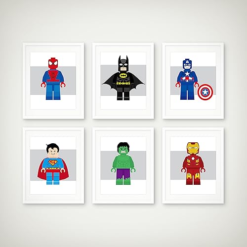 5x78x1011x4 Superhero Art Print Set of 6 Toddler Room Decor Childrens Wall Art Toddler Art