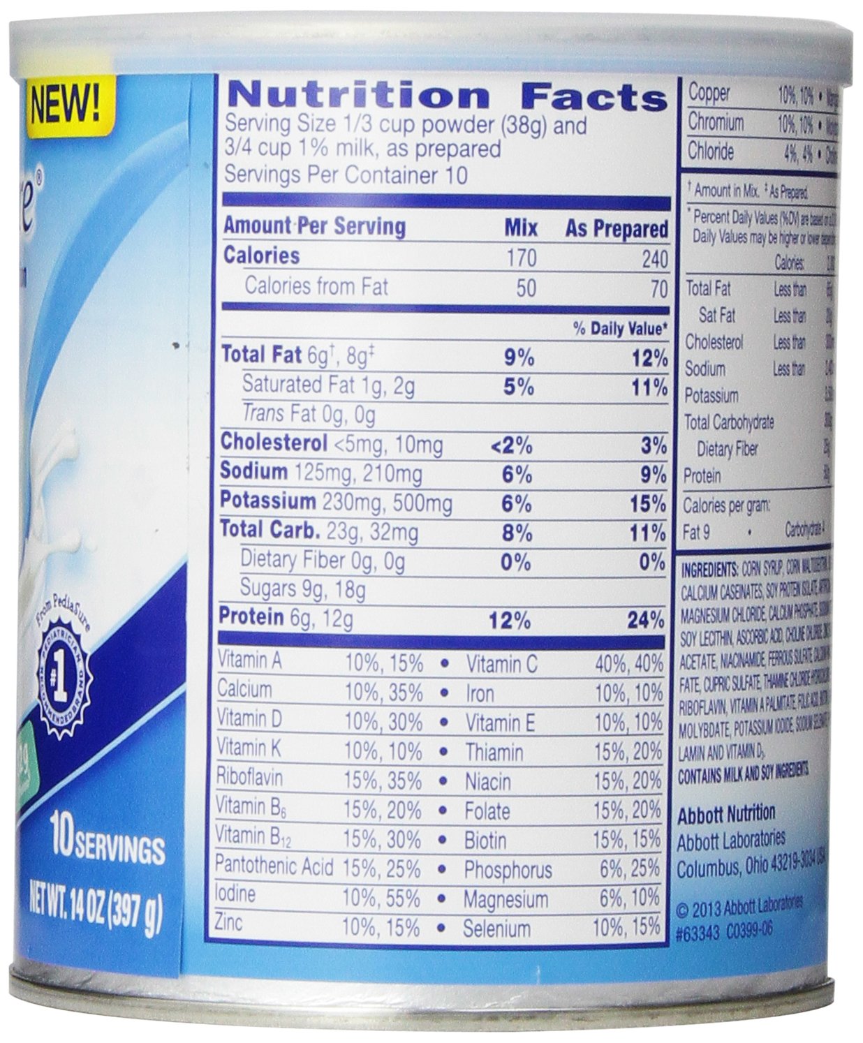 PediaSure Powder, Vanilla, 2 Count14oz cans , New, Free Shipping eBay