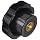DimcoGray Black Phenolic Fluted Torque Knob, Brass Insert: 3/8-16" Thread x 1/2" Depth, 2-3/8" Diameter x 1-5/16" Height x 1-1/4" Hub Dia x 5/8" Hub Length