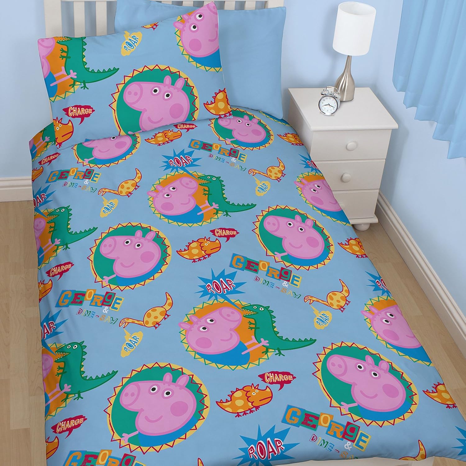Peppa Pig Dino 'Roar' Single Reversible Bedding Duvet / Quilt
