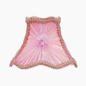 Unique Design S215 Pink Victorian Scalloped Bell Clip Shade with Fancy Trim