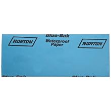 Norton T414 Blue-Bak Abrasive Sheet, Paper Backing, Silicon Carbide, Waterproof, Grit 400  (Pack of 25)
