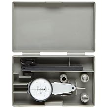 Mitutoyo 513-282GT Dial Test Indicator, Full Set, Parallel Type, 0.375" Stem Dia., White Dial, 0-15-0 Reading, 1.575" Dial Dia., 0-0.03" Range, 0.0005" Graduation, +/-0.0005" Accuracy