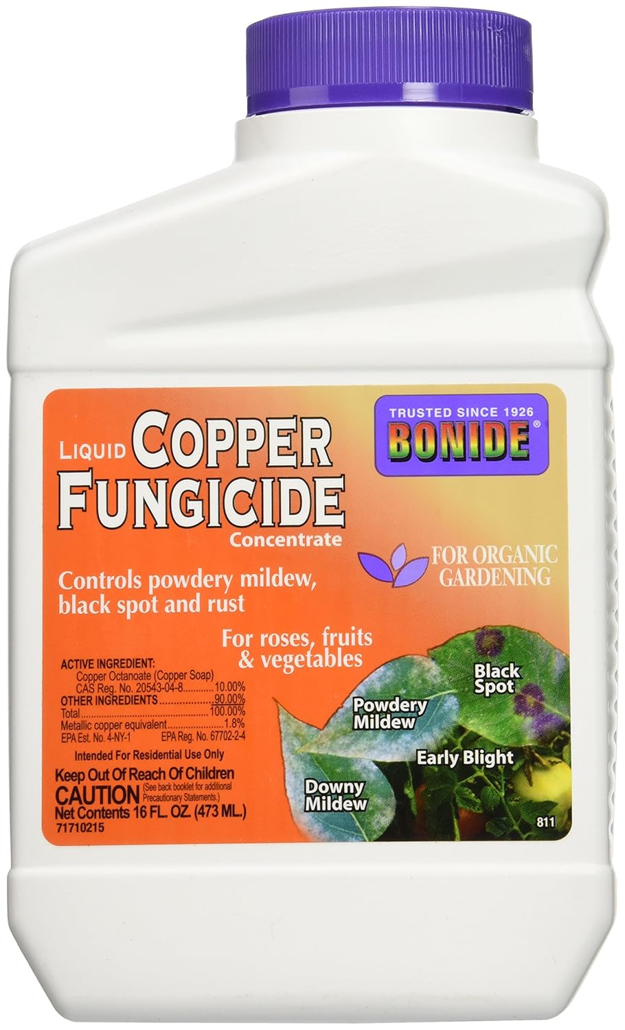 Liquid Copper Fungicide Control Powdery Mildew Black Spot Rust 16 Oz
