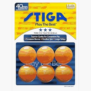 Stiga T0641 3-Star Table Tennis Balls, 6-Pack (Orange) by 