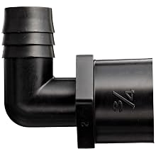 Thogus Polypropylene Tube Fitting, 90 Degree Elbow, Black, NPT Female x Barbed