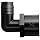 Thogus Polypropylene Tube Fitting, 90 Degree Elbow, Black, NPT Female x Barbed