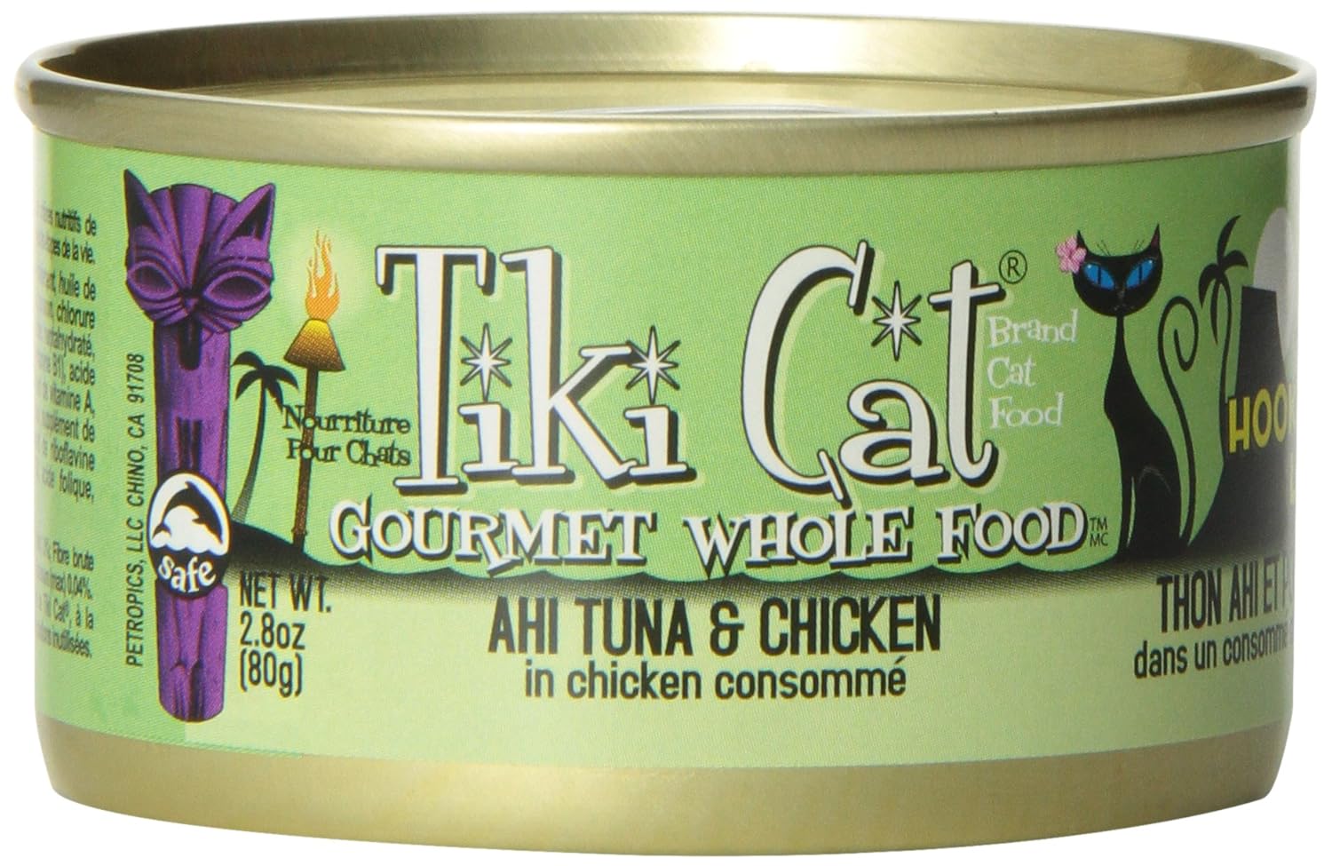 TIKI Cat Hookena Luau Ahi Tuna and Chicken in Chicken Consomme Canned Cat Food (Pack of 12, 2.8-Ounce Cans)
TIKI Cat Hookena Luau Ahi Tuna and Chicken in Chicken Consomme Canned Cat Food (Pack of 12, 2.8-Ounce Cans)