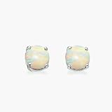 View Details for 14K White Gold Genuine Opal Stud Earrings (5mm)