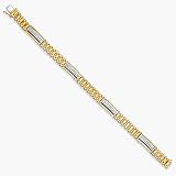 14K Two Tone Gold Mens Bracelet With Diamonds (0.20 cttw.)