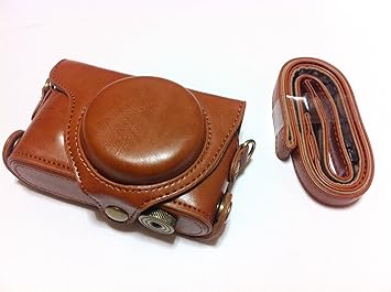 【クリックで詳細表示】FUJIFILM 富士フイルム フィルム XF1 デジカメ デジタルカメラ 専用 カメラケース クリーニングクロス ストラップ付き PUレザー 合成皮革 2色 黒 茶 ブラック ブラウン Why’sオリジナル(ブラウン)： スポーツ＆アウトドア