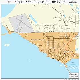 Street & Road Map of Crescent City North, California CA - Printed poster size wall atlas of your hom