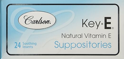 Carlson Labs Key-E Suppositories with Natural Vitamin E, 24 Count
