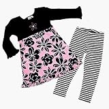 Anita G flower dress w/ stripe leggings