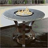 California Outdoor Concepts 101A-BK-FP-PEB Solano Dining Height-Black-Fire Pit-Gas Logs-Pebble Granite-LP Gas