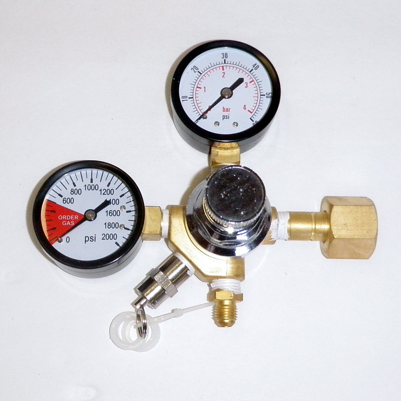 Compact Co2 Regulator Dual Gauge Pressure Relief Valve Home Brew