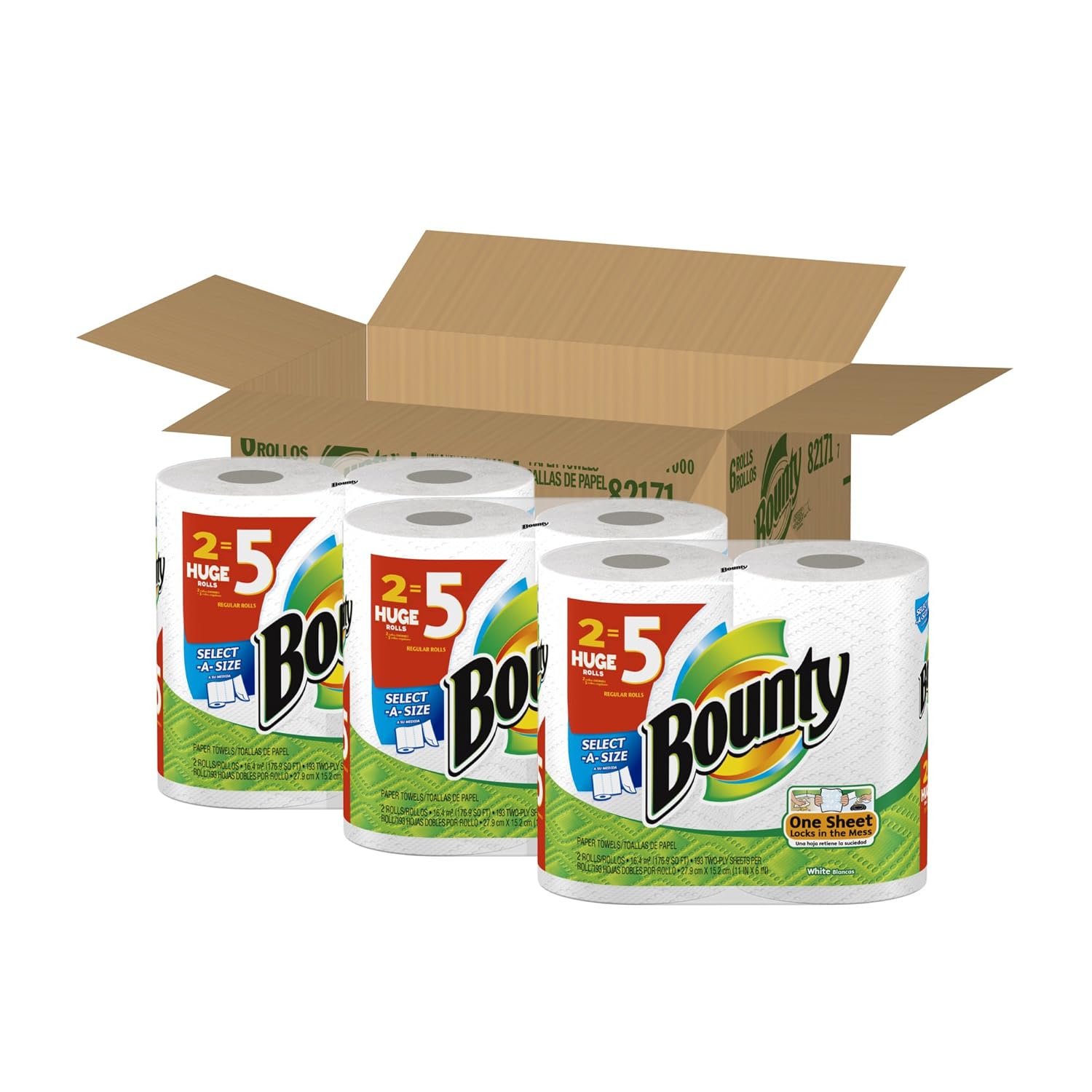 Bounty Select A Paper Towels, Huge Size, 6 Count $12.97