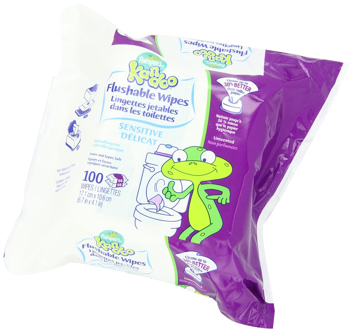 Pampers Kandoo Sensitive Flushable Wipes 100 Count Pack of 6 New Free